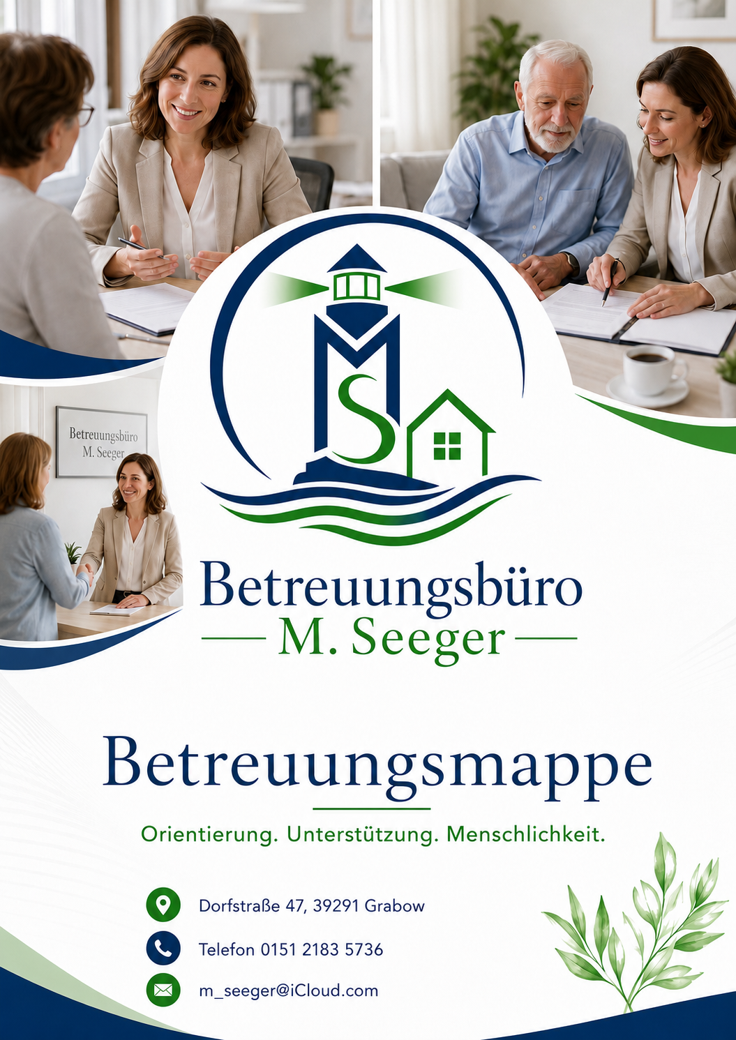 Titelseite der Betreuungsmappe M. Seeger